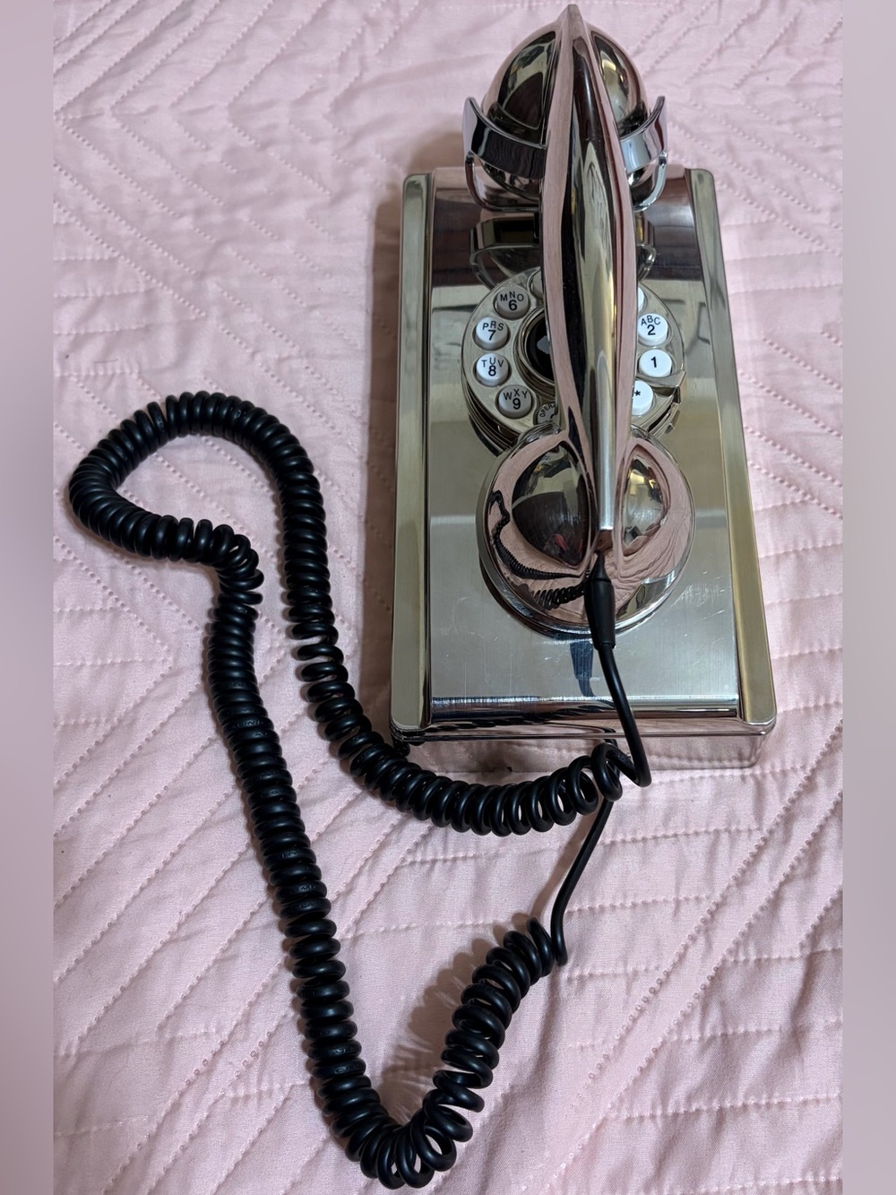Crosley Silver Chrome Retro Corded Wall Mountable Telephone
